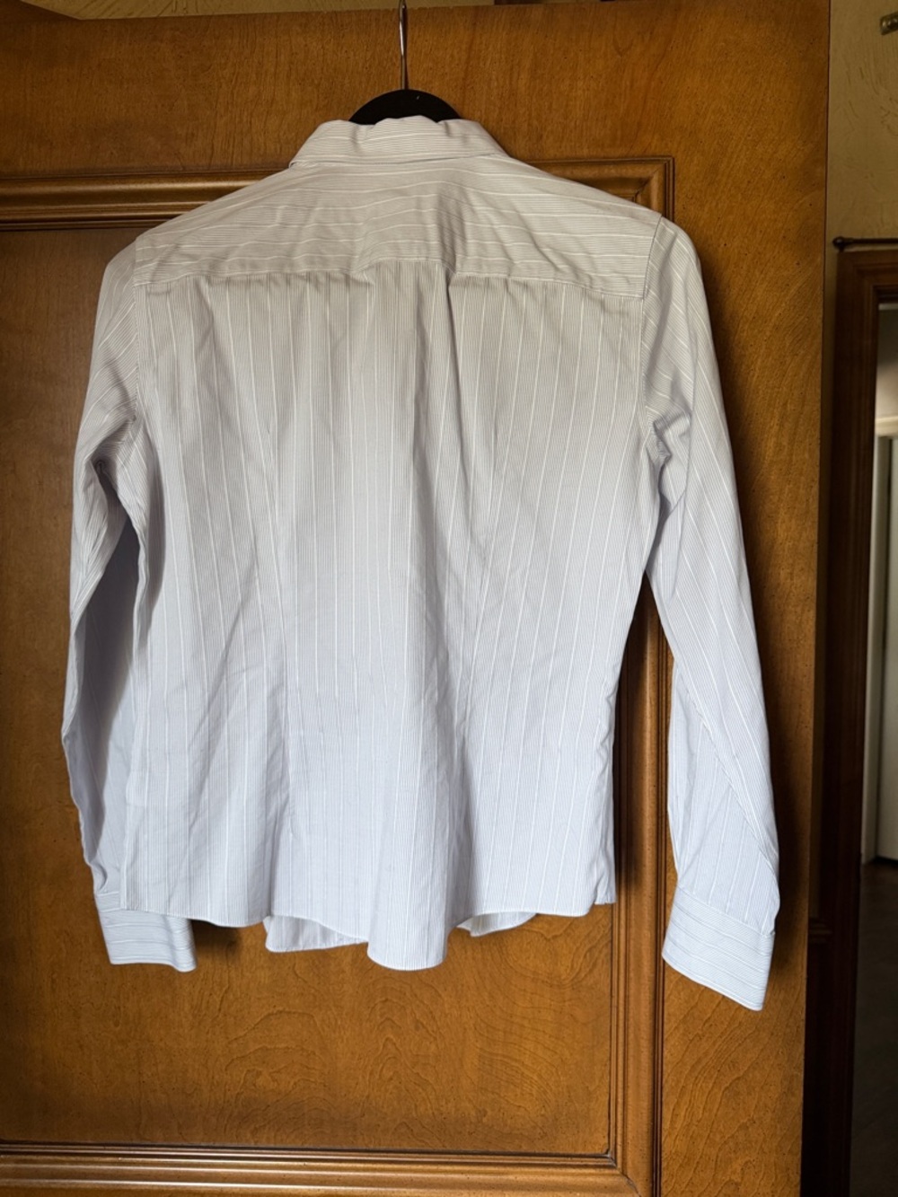 Brooks Brothers White and Light Blue Pinstripe Women's Dress Shirt - Picture 2 of 6